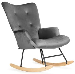 Hojdacie kreslo B2 MOSS PLUS 2v1 zamatovo sivé 890050