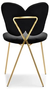 Dizajnová jedálenská stolička FLYN čierna + zlaté nohy