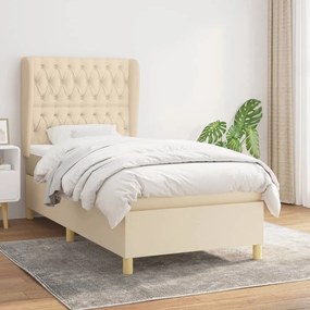 Boxspring posteľ s matracom krémová 100x200 cm látka 3128746
