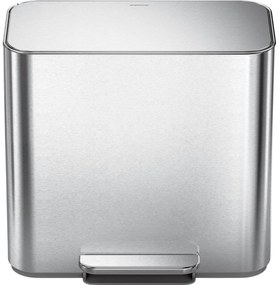 Simplehuman Mini pedálový odpadkový kôš na triedený odpad 15 l, nehrdz. oceľ mat