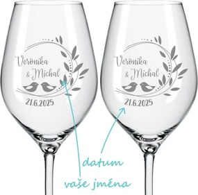 Svadobné poháre na víno Romance 2 ks