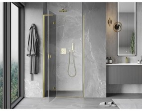 Mexen Mist-H L, 1-krídlové sprchové dvere ľavé 105 cm, číre sklo, zlatý lesklý profil, 8A5L-105-000-50-00-L