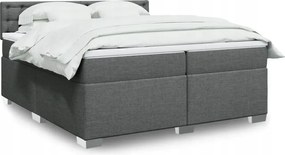 vidaXL Boxspring posteľ s matracom tmavosivá 200x200 cm látka