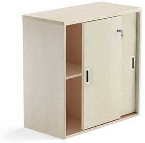 Kancelárska skriňa s posuvnými dverami MODULUS, 800x800 mm, breza