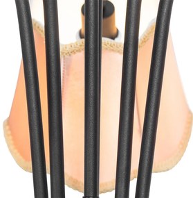 Klasické závesné svietidlo čierne so zlatým tienidlom 5-žiarovkové - Nona