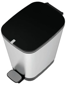 Pedálový plastový odpadkový kôš v striebornej farbe 25 l Chic Bin – KIS