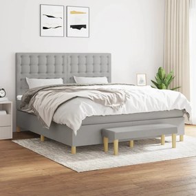 Boxspring posteľ s matracom svetlosivá 100x200 cm látka 3137485