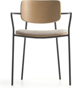 Jedálenská stolička v čierno-prírodnej farbe Maureen – Kave Home