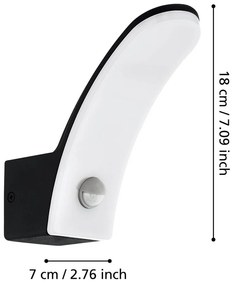 LED nástenné vonkajšie svietidlo (výška 18 cm) FIUMICINO – EGLO