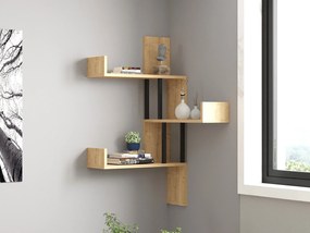 Nástenná rohová polica BOMBE dub safírový