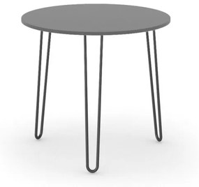 Okrúhly jedálenský stôl SPIDER, priemer 800 mm, čierna podnož, doska grafitová