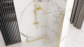 Posuvná bezrámová sprchová zastena REA CORTIS 100 cm, zlatá/transparent - bez vaničky