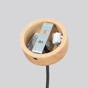 Závesné svietidlo Mab, 1x betónové/drevené tienidlo