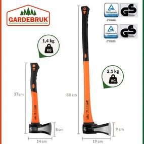 Set sekier TOMS sekera a štiepačka, 2ks, čierna/oranžová Gardebruk