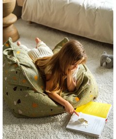 Zelený detský sedací vak z textílie buklé/ženilkový Terrazzo Chair – Wigiwama