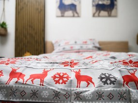 Bavlnené obliečky VIANOCE V LESE sivé Rozmer obliečky: 70 x 90 cm | 140 x 200 cm