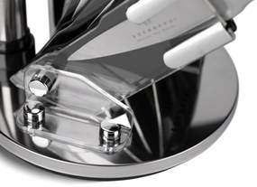 8 dielna sada nožov v otočnom stojane v oceľovej farbe