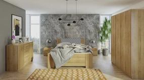 Spálňa Kler XII, Farby: biela / biela + ekokoža Soft Pik 029