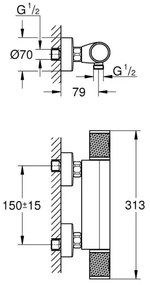 GROHE 34790000 - Termostatická sprchová batéria PRECISION FEEL DN 15 chróm