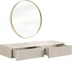 Závesný toaletný stolík Nicole so zrkadlom 60 cm - kašmírový mat