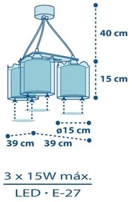 Dalber D-76114 - Detský luster MY LITTLE JUNGLE 3xE27/15W/230V