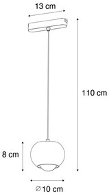 Moderné čierne závesné svietidlo pre 1-fázový koľajnicový systém vrátane LED - Magnetic Lance