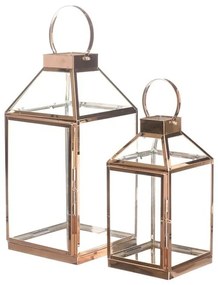 Súprava kovových lampášov Thin, 2 ks, zlatá