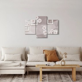 Obraz s béžovými kvetmi (90x60 cm)