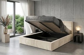 Čalúnená posteľ s úložným priestorom HILTON 140x200 - kašmírová