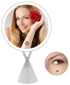 Bezdoteku LED kozmetické make-up zrkadlo X okrúhle nabíjacie bielej