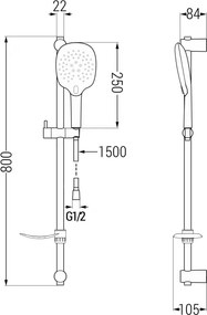 Mexen sprchový set DF22, chróm, 785224582-00