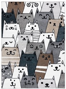 Dywany Łuszczów, Detský kusový koberec Fun Gatti Cats multi, 160x220, šedá, detská izba