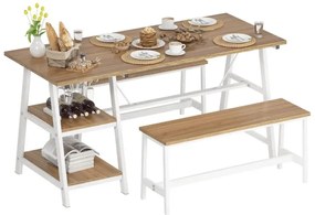 Jedálenský set 1+2 SAFAR (dub + biela) (pre 2 osoby). Vlastná spoľahlivá doprava až k Vám domov. 1091466