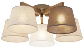 Brilagi - Prisadený luster LATTE SABIA 5xE27/15W/230V borovica/mix