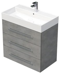 Kúpeľňová skrinka s umývadlom Naturel Cube Way 80x76,5x46 cm matný betón CUBE46803BESAT, 1 ks