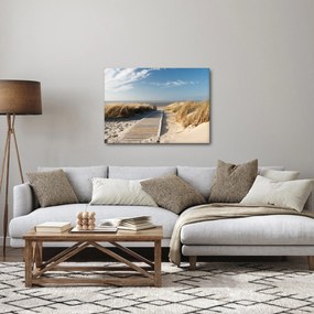 Obraz - Piesočná pláž na ostrove Langeoog, Nemecko (70x50 cm)