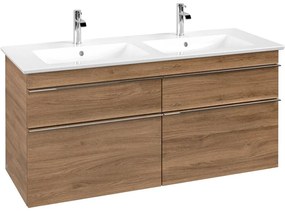 VILLEROY &amp; BOCH Venticello závesná skrinka pod dvojumývadlo, 4 zásuvky, 1253 x 502 x 590 mm, Oak Kansas, A93001RH