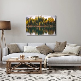 Obraz lesného jazera (90x60 cm)