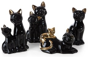 DEKORAČNÁ SOŠKA CAT 20X11X12 CM ČIERNA