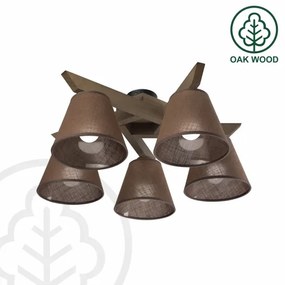 Brilagi - LED  Prisadený luster ANTHONY 5xE14/40W/230V dub orech/hnedá