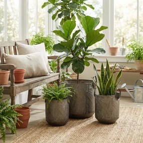 Sada 3 ks květináčů MARINA IX hnědá