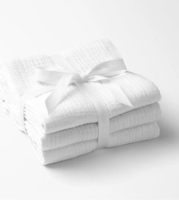 Biante Mušelínová utierka Nature MSN-079 Snehovo biela - sada 3 ks