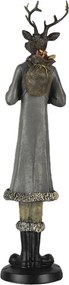 Vianočné dekoratívne soška jeleňa v zimnom kabáte - 9 * 8 * 36 cm