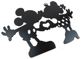 Veselá Stena Drevená nástenná dekorácia Mickey a Minnie čierne