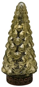 Zlatý sklenený dekoračný svietiaci stromček LED Tree - Ø 8*16 cm