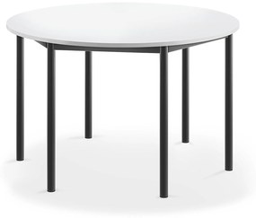 Stôl BORÅS, kruh, Ø 1200x720 mm, laminát - biela, antracit