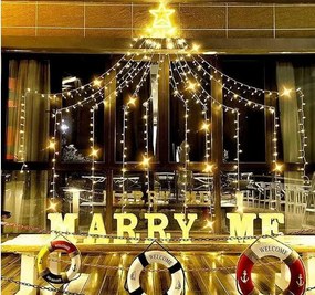 Dekoračné LED osvetlenie VIANOČNÁ HVIEZDA - 3 m - teplá biela