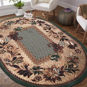 Oválny vintage koberec zelenej farby Šírka: 200 cm | Dĺžka: 300 cm