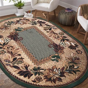 Oválny vintage koberec zelenej farby Šírka: 200 cm | Dĺžka: 300 cm