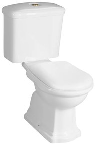 Kerasan Kerasan, RETRO WC kombi, zadný odpad, biela-bronz, WCSET12-RETRO-ZO